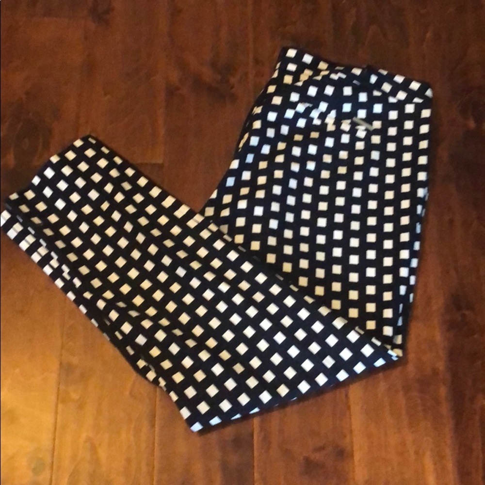 Women’s Dress Pants Navy and White Large Check